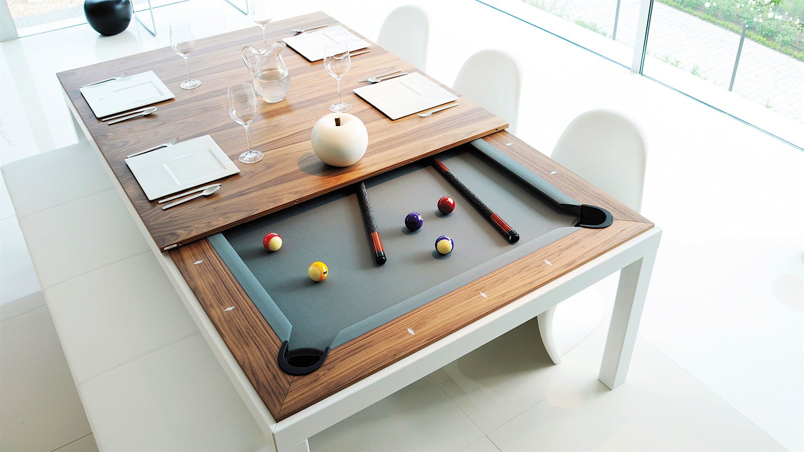 Contemporary Pool Table w/ Whiskey Stain