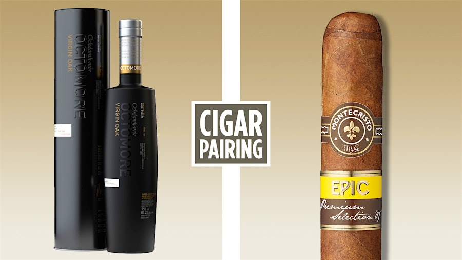 Cigar Pairing: Bruichladdich Octomore 7.4 Scotch Whisky