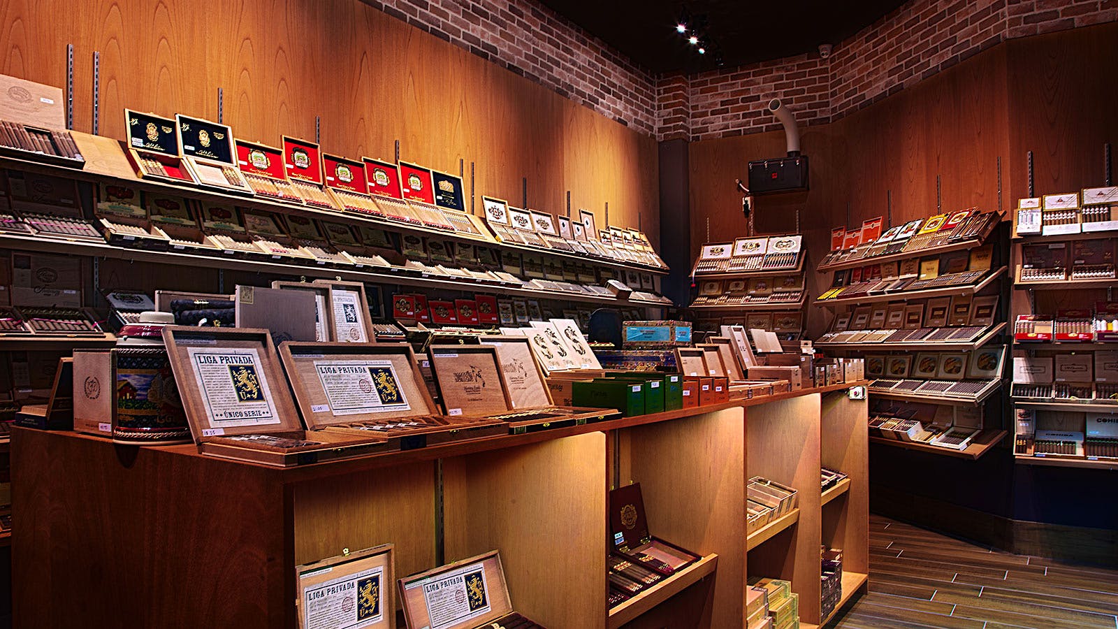 The humidor shelves are stocked with many great cigars, some of them hard to find.
