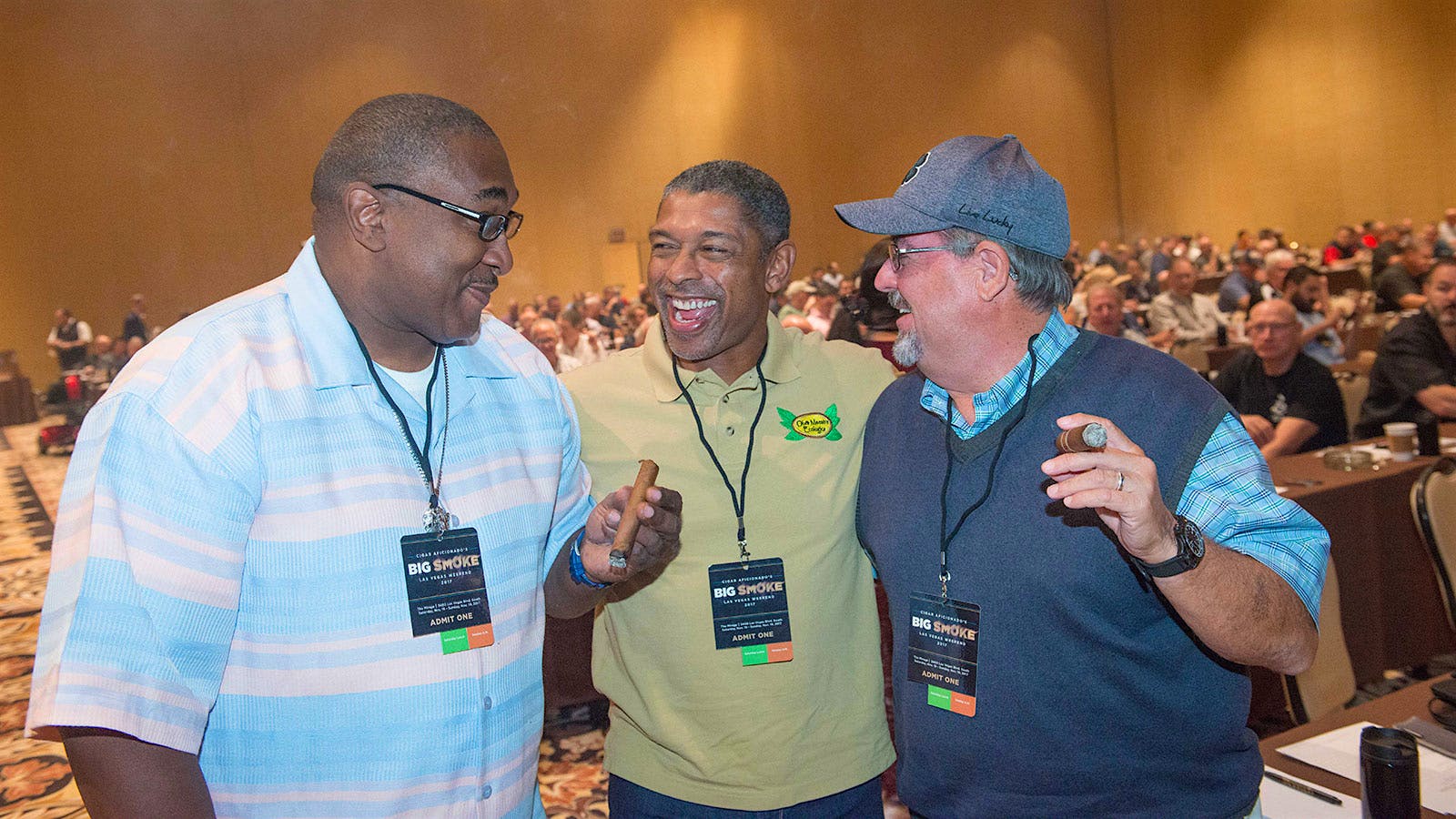 Walter Frazier, Ted Hughes and David Boggs share a laugh in between seminars.