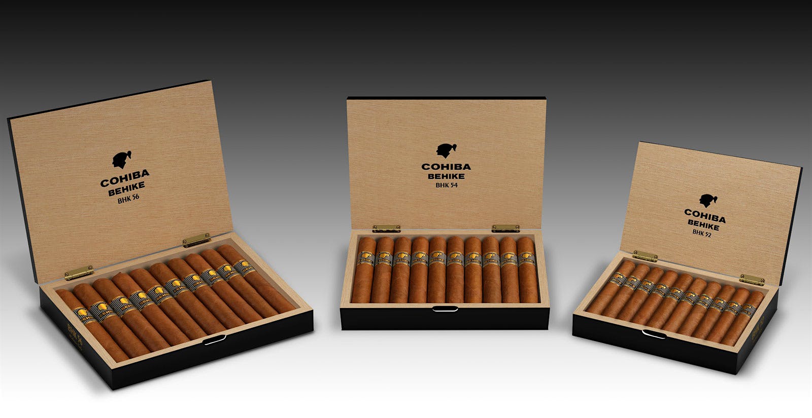 Authentic 10-count boxes of Cohiba Behike.