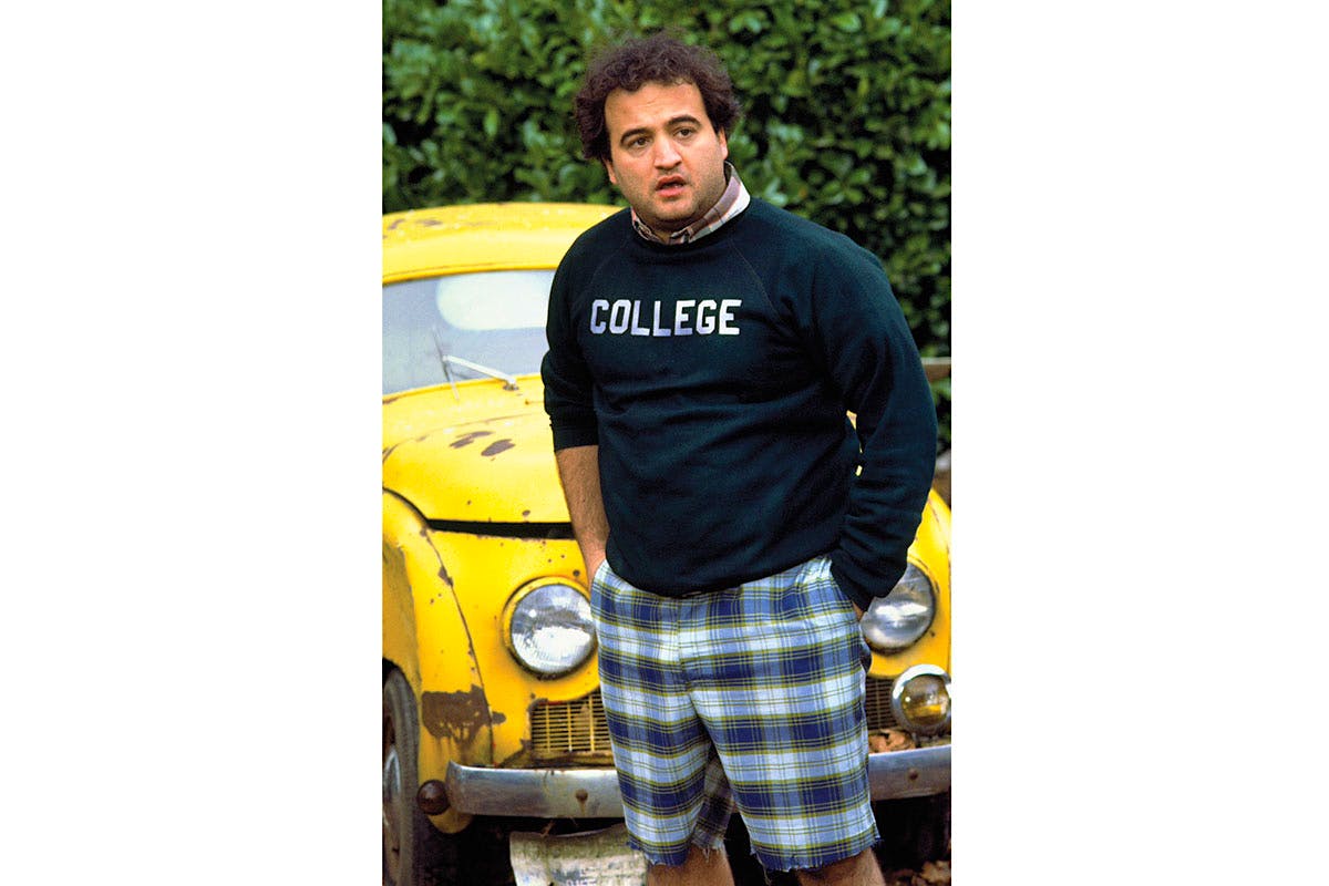 John Belushi, in character as the out of control party animal Bluto Blutarski, in the film that made him a superstar. Four years after the 1978 debut of Animal House, Belushi would be dead at the age of 33.