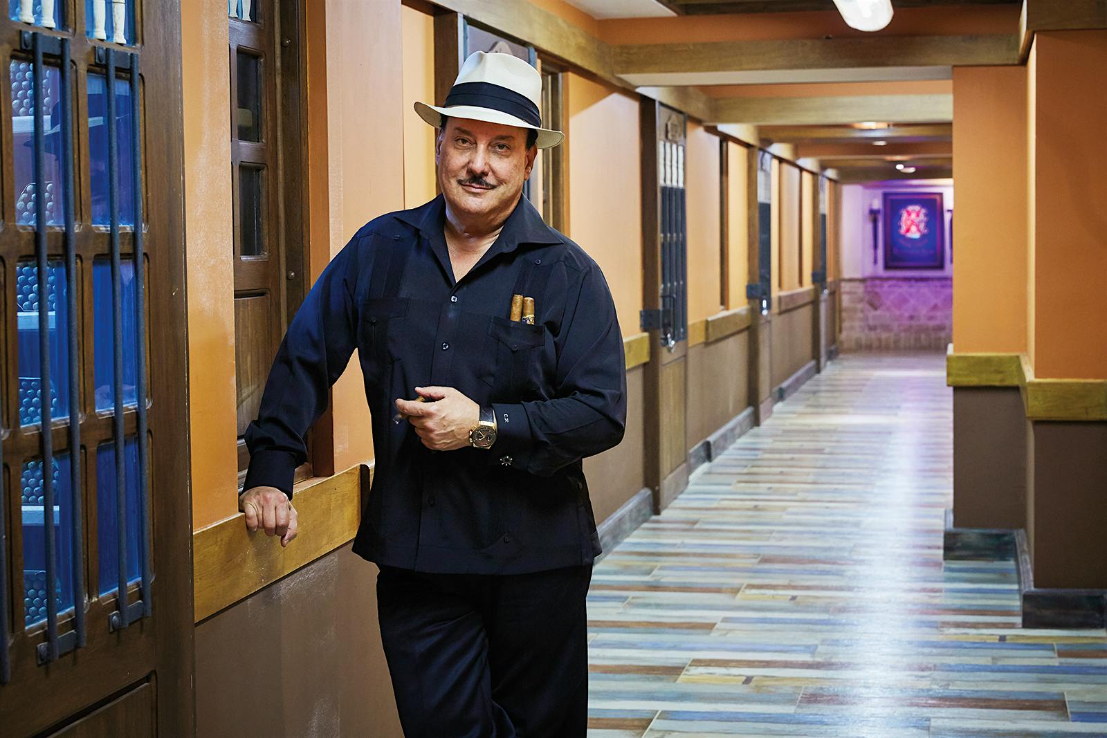 Carlos “Carlito” Fuente Jr. in a new hall dedicated to aging rooms.