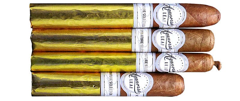 Aganorsa Leaf Signature Selection, From top: Belicoso (6 1/4 by 52), Toro (6 by 52), Corona Gorda (6 by 44) and Robusto (5 by 52).