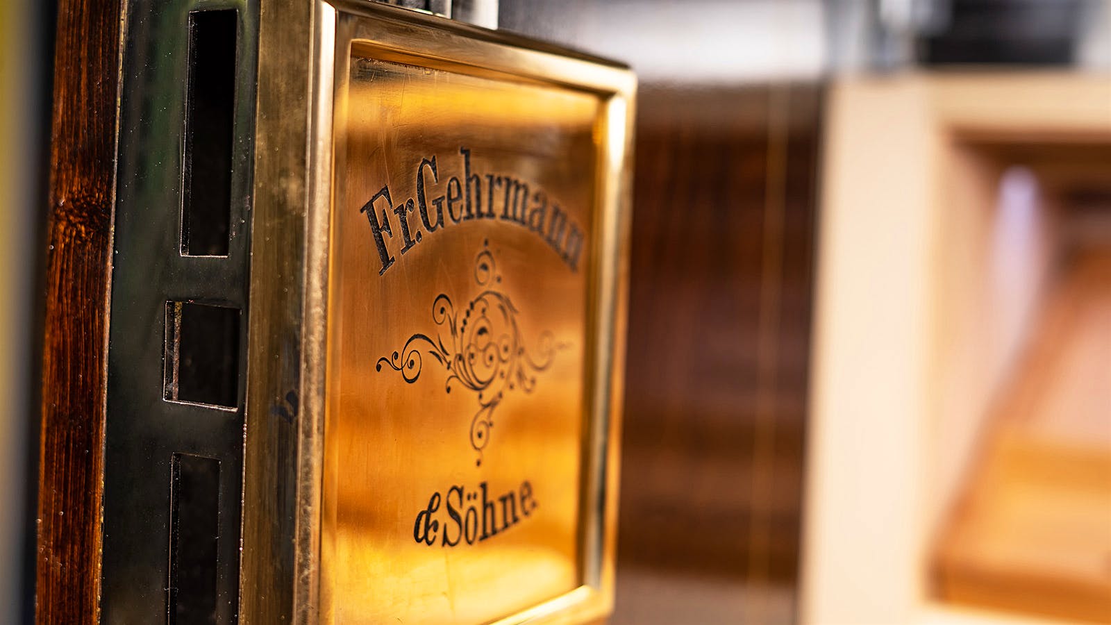 The insignia on one of the locks reads Fr. Gehrmann and Söhne, presumably the company that built the original safe.