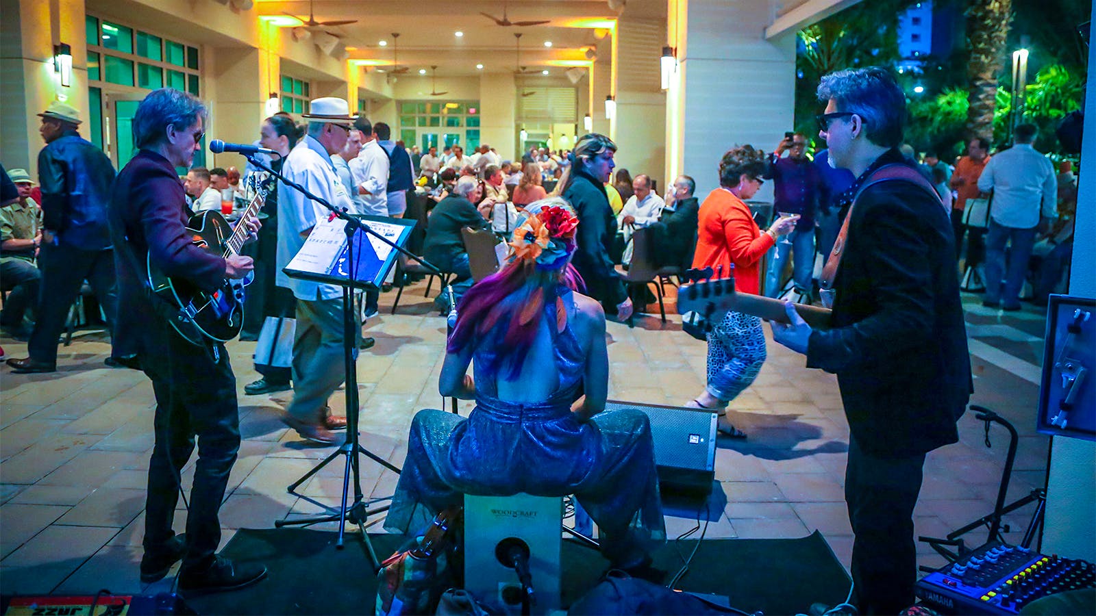 A live band entertained the crowd and kept the vibe upbeat and jovial.