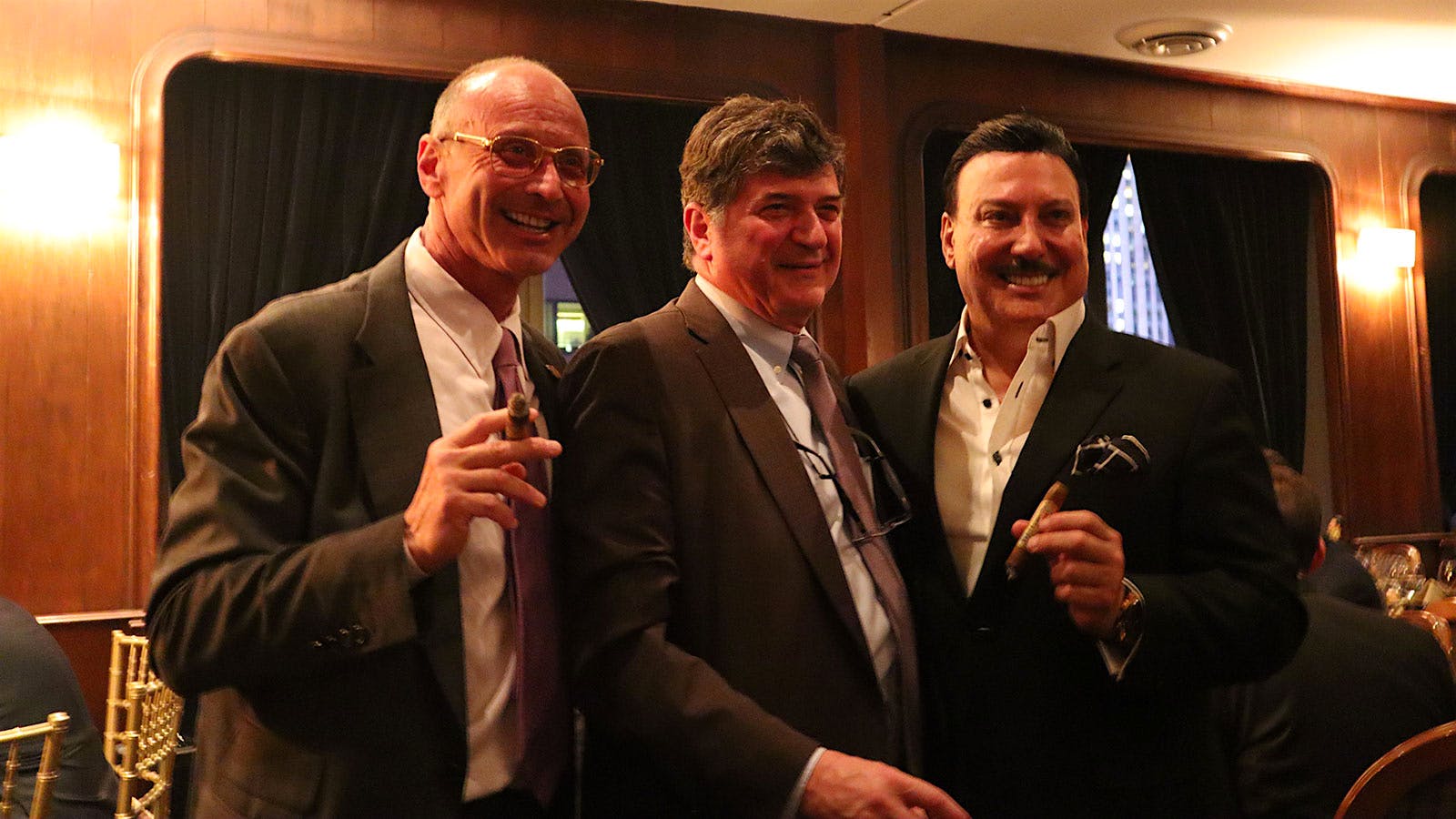 Dr. Jude Barbera, Fuente fan and cigar enthusiast Dr. Gary Giangola and Carlos “Carlito” Fuente Jr.