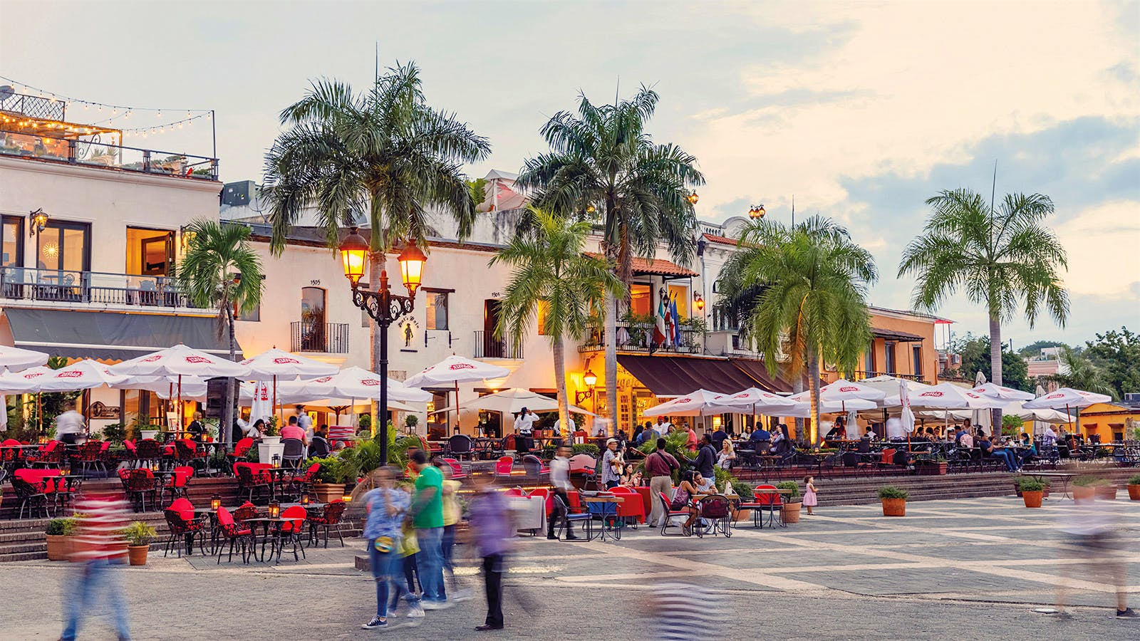 The Plaza de España showcases the beauty and energy of Santo Domingo, the capital of the Dominican Republic.
