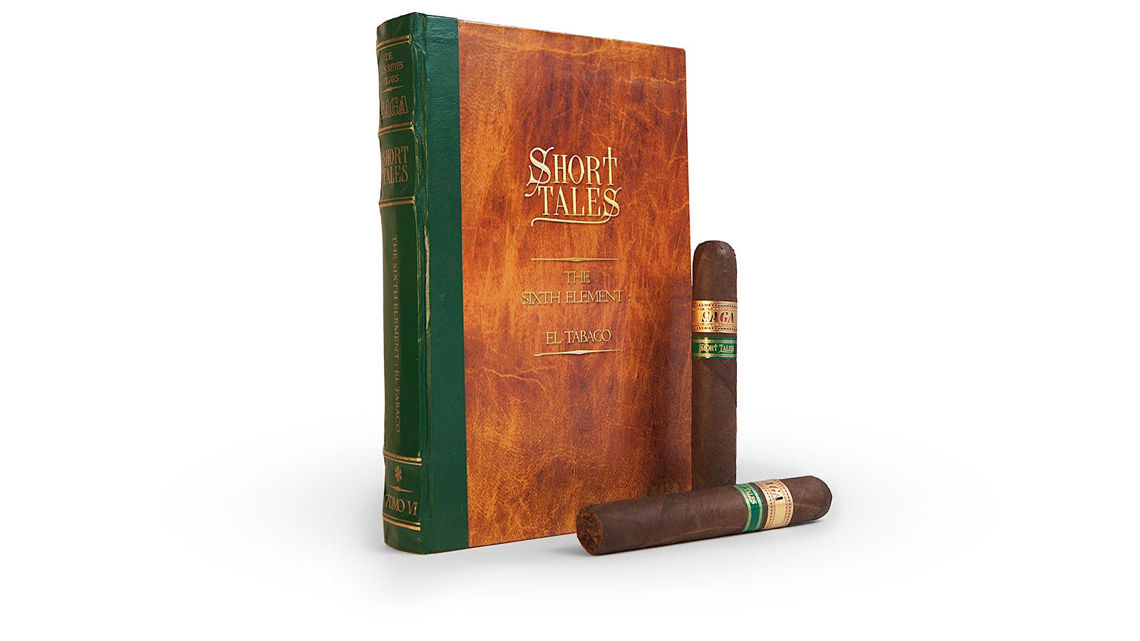 Cigars in the Saga Short Tales series come packaged in an interesting 10-count box made to look like an old volume of a vintage leather-bound book.