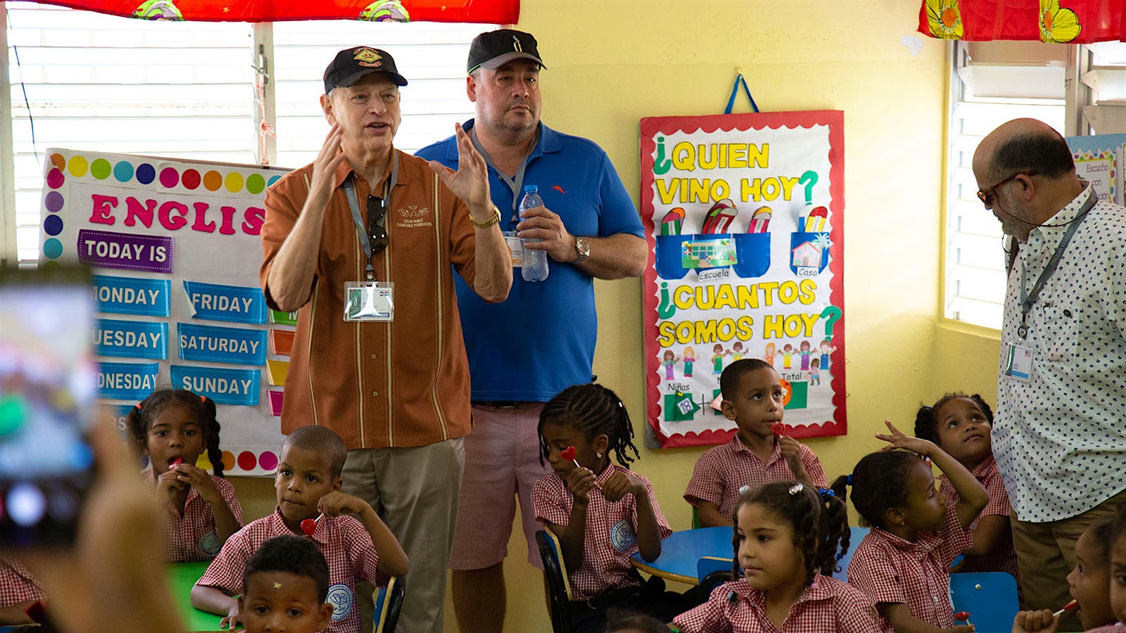 Eric Newman of J.C. Newman Cigars leading a tour of the Cigar Family School. Started in 2001, the Cigar Family Charitable Foundation has raised millions of dollars for the impoverished children of the Dominican Republic, including building a school. “The only way to break the cycle of poverty is through education,” says Newman.