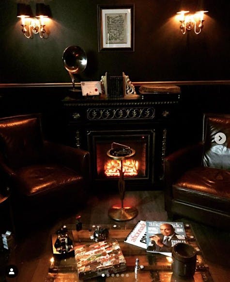 cigar room fireplace