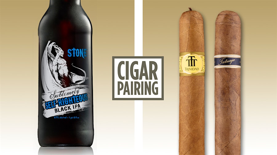 Pairing Stone Sublimely Self-Righteous Black IPA with Cigars