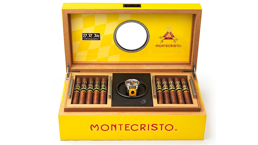 Montecristo B.R.M. Humidor Holds Unique Cigars and Custom Timepiece
