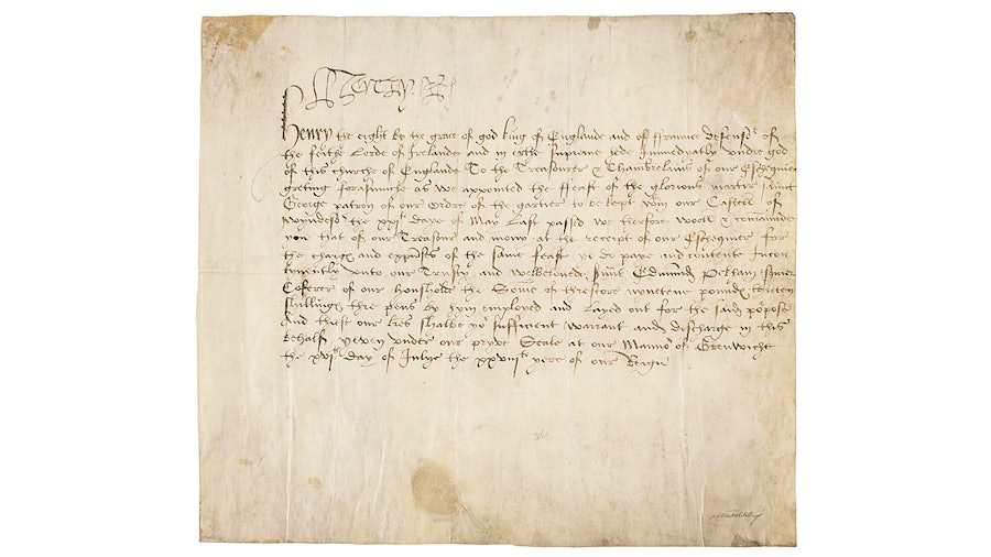 King Henry VIII signed document