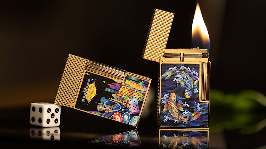 S.T. Dupont Line 2 High Roller and Koi Fish Lighters