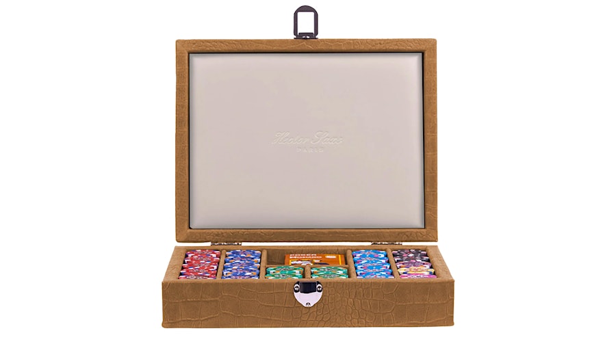 Hector Saxe Leather Poker Set