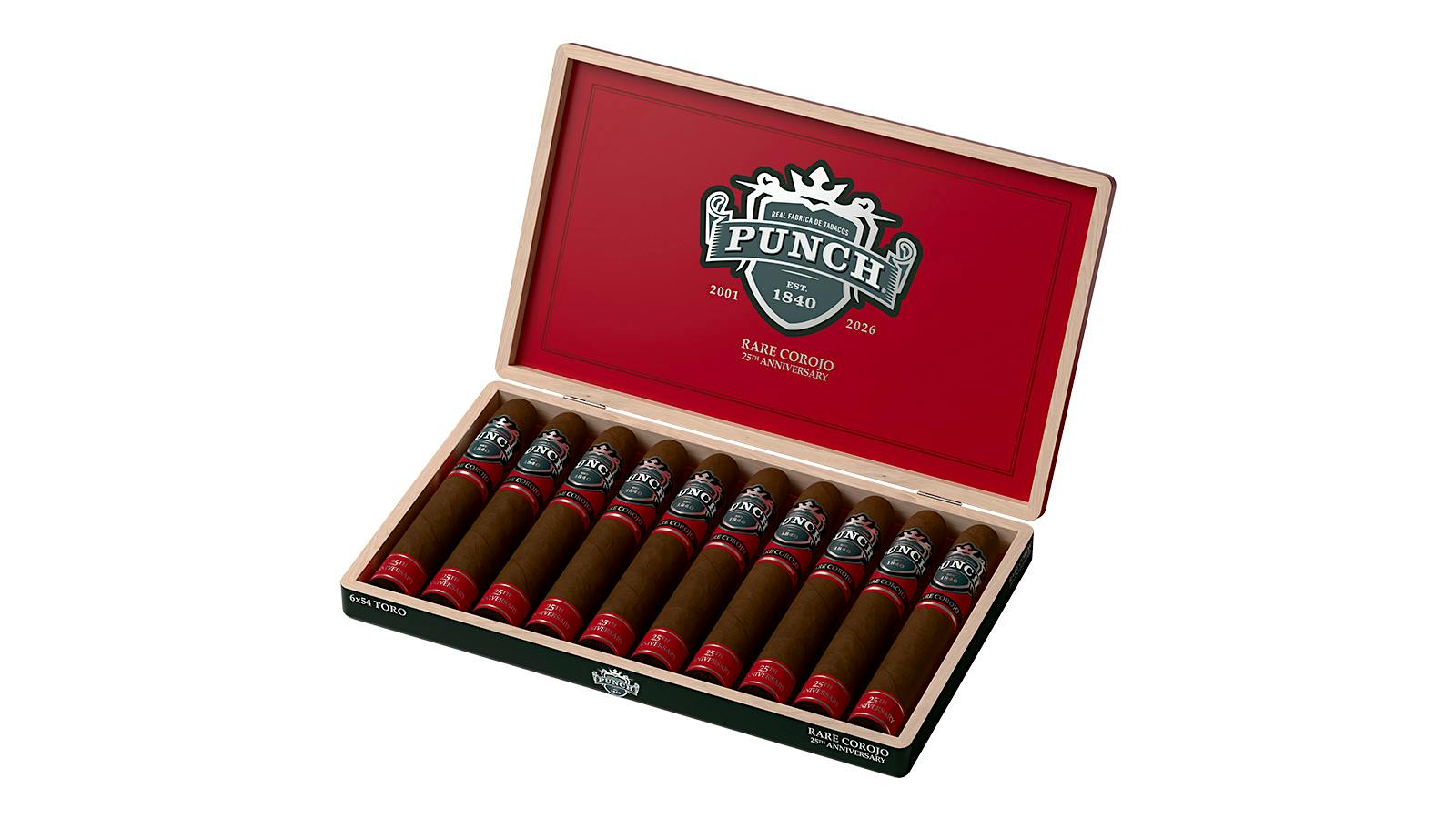 Punch Unveils Rare Corojo 25th Anniversary 6x54 Toro, $10.99 MSRP