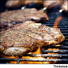 Charcoal-Grilled Steaks with Chimichurri