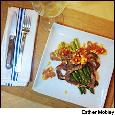 Soft-Shell Crabs with Asparagus and Maque Choux