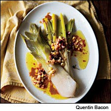 Braised Leeks with Corn and Chipotle Vinaigrette