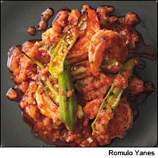 Mozambique Shrimp with Okra and Piri Piri