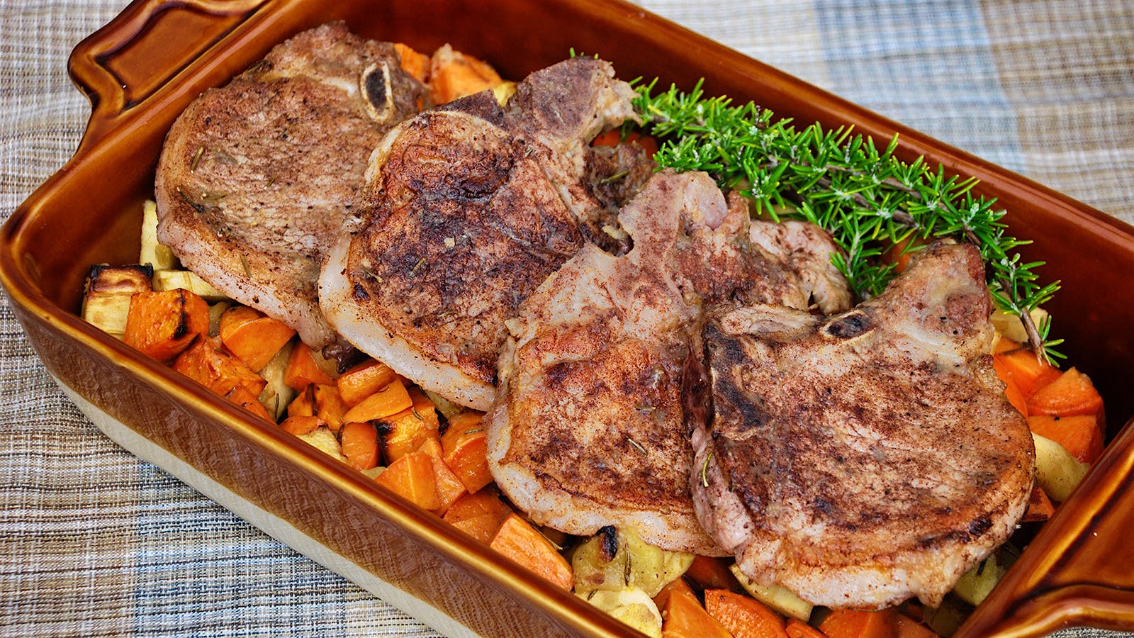 8 & $20: Pork Chops With Roasted Apples and Root Vegetables