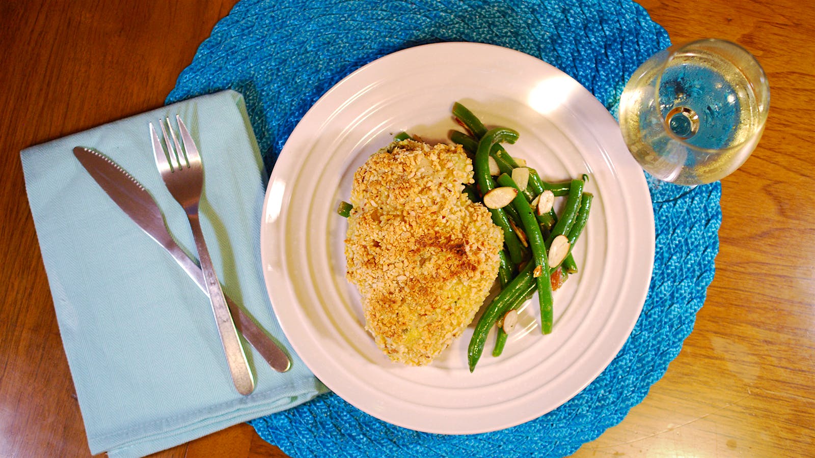 Cheese-Stuffed Chicken with Green Beans Amandine