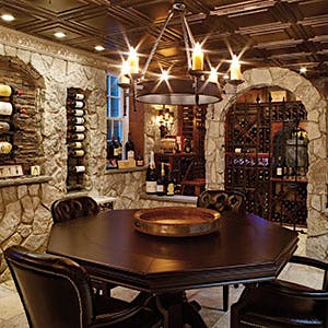 Mark DiPippa's 750-bottle cellar was based on his vision of an Old World–style bistro and wineshop.