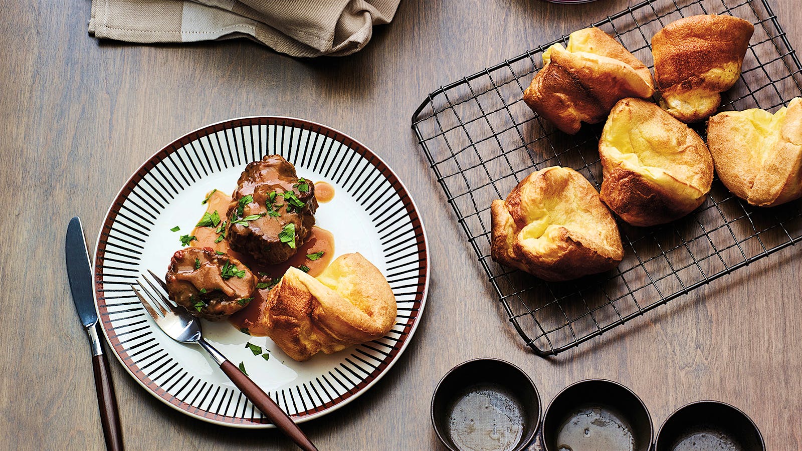 Slow-Cooked Oxtail with Popovers