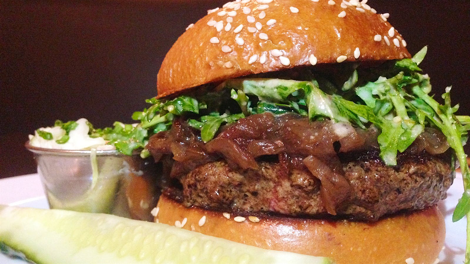 Dining Tip Burger With BeerBraised Onions