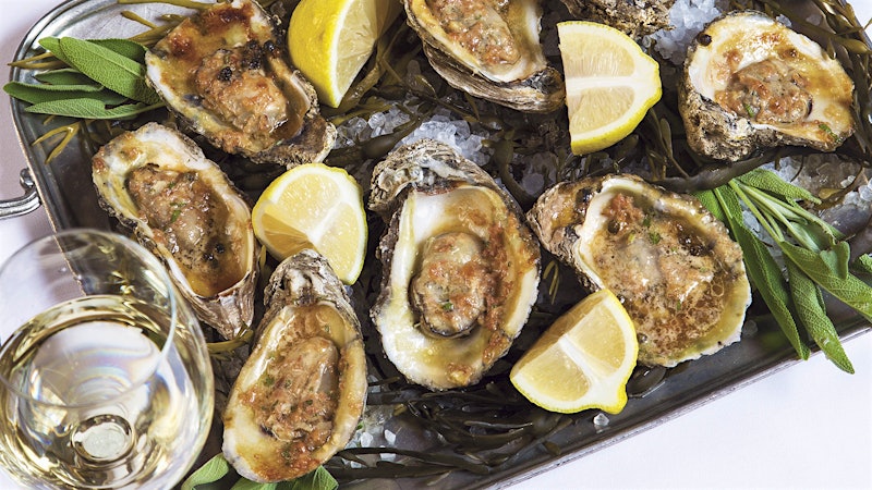 Dining Tip: Emeril's Festive Grilled Oysters With Country Ham