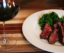 Hanger Steak with Anchovy Butter, Fingerling Potatoes and Broccoli Rabe