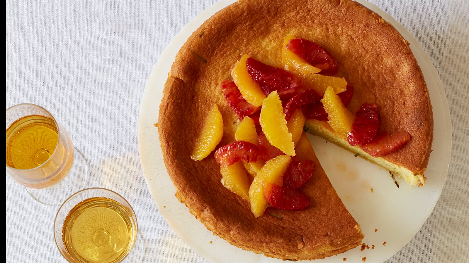 Orange Olive Oil Cake with Rosemary and Blood Oranges