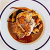 Chicken with truffles and roasted root vegetables
