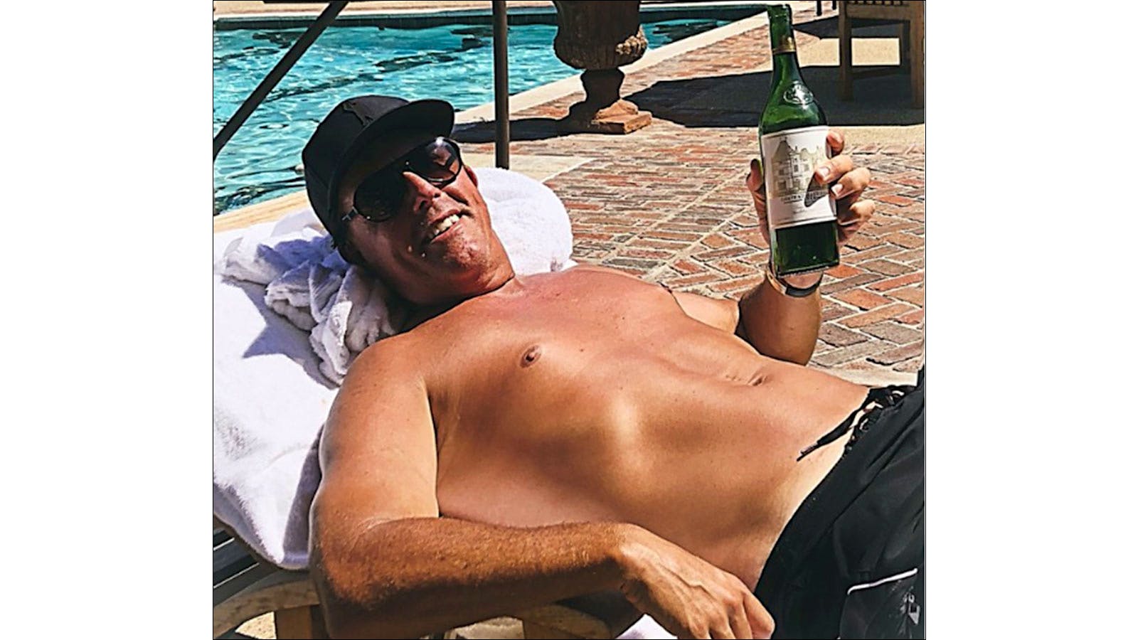 Phil Mickelson at the pool
