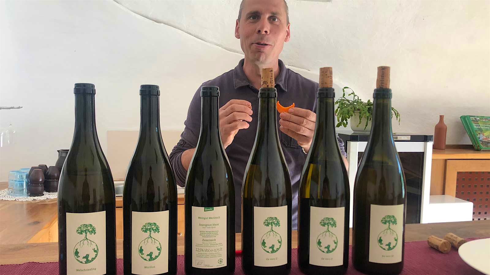 Ewald Tscheppe presents a wine (and carrot) tasting
