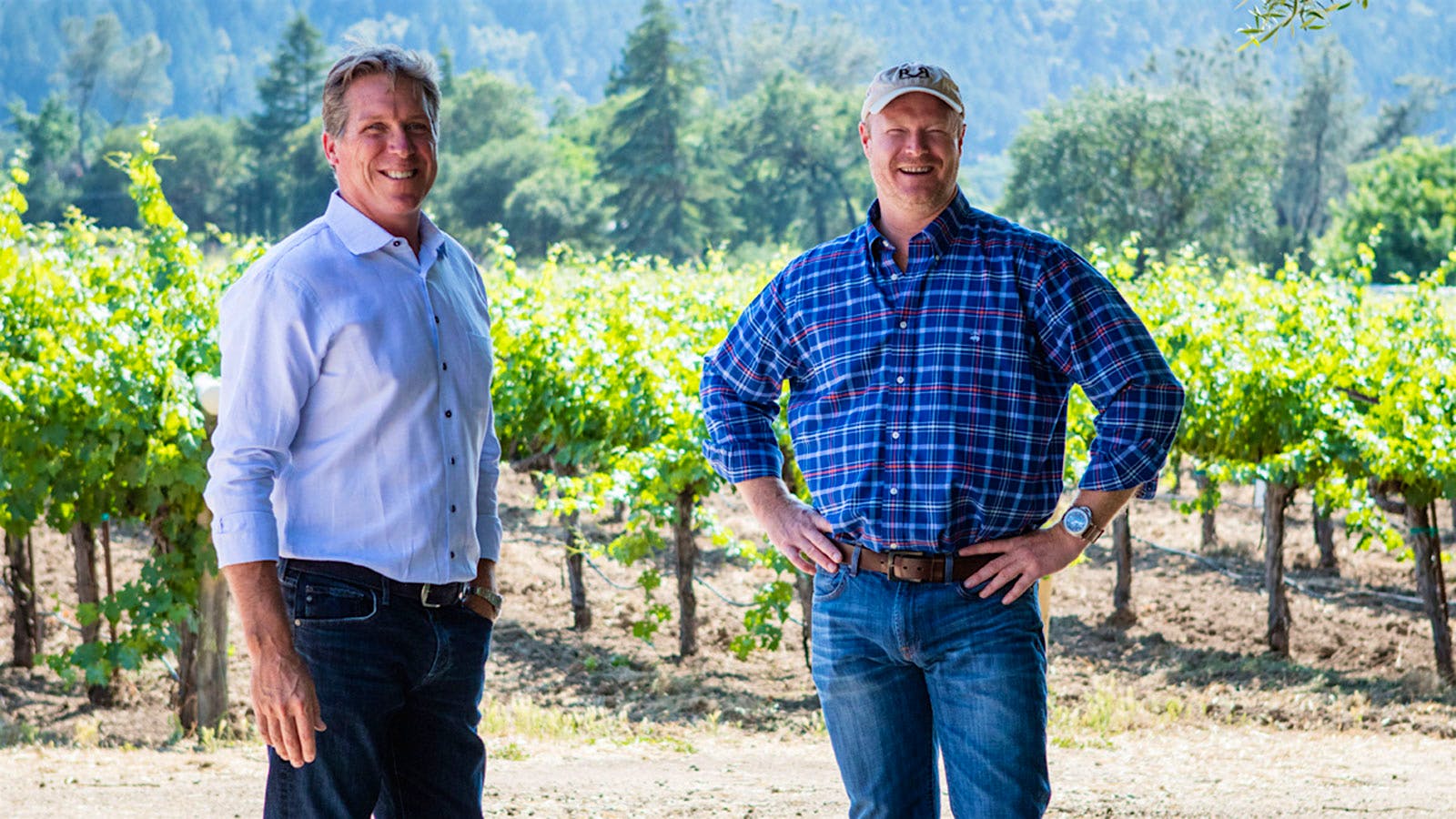 Rick Mirer (left) and winemaker Kirk Venge