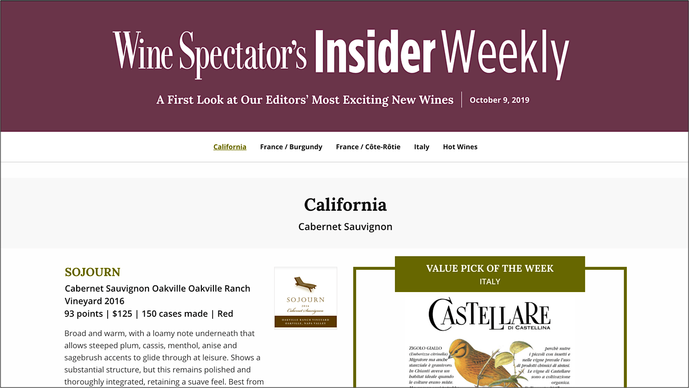 Wine Spectator Launches New Digital Weekly
