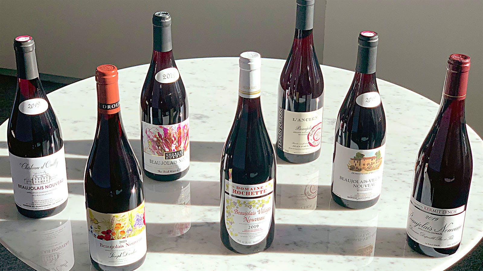 2019 Beaujolais Nouveau bottles