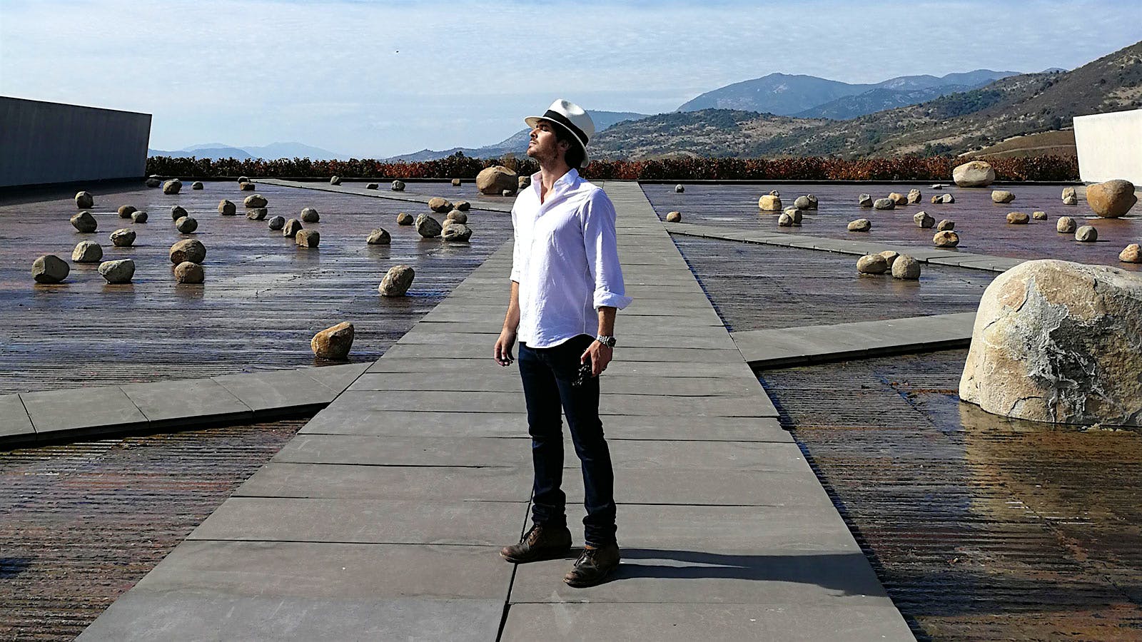 Ian Somerhalder in the vineyard at Vik