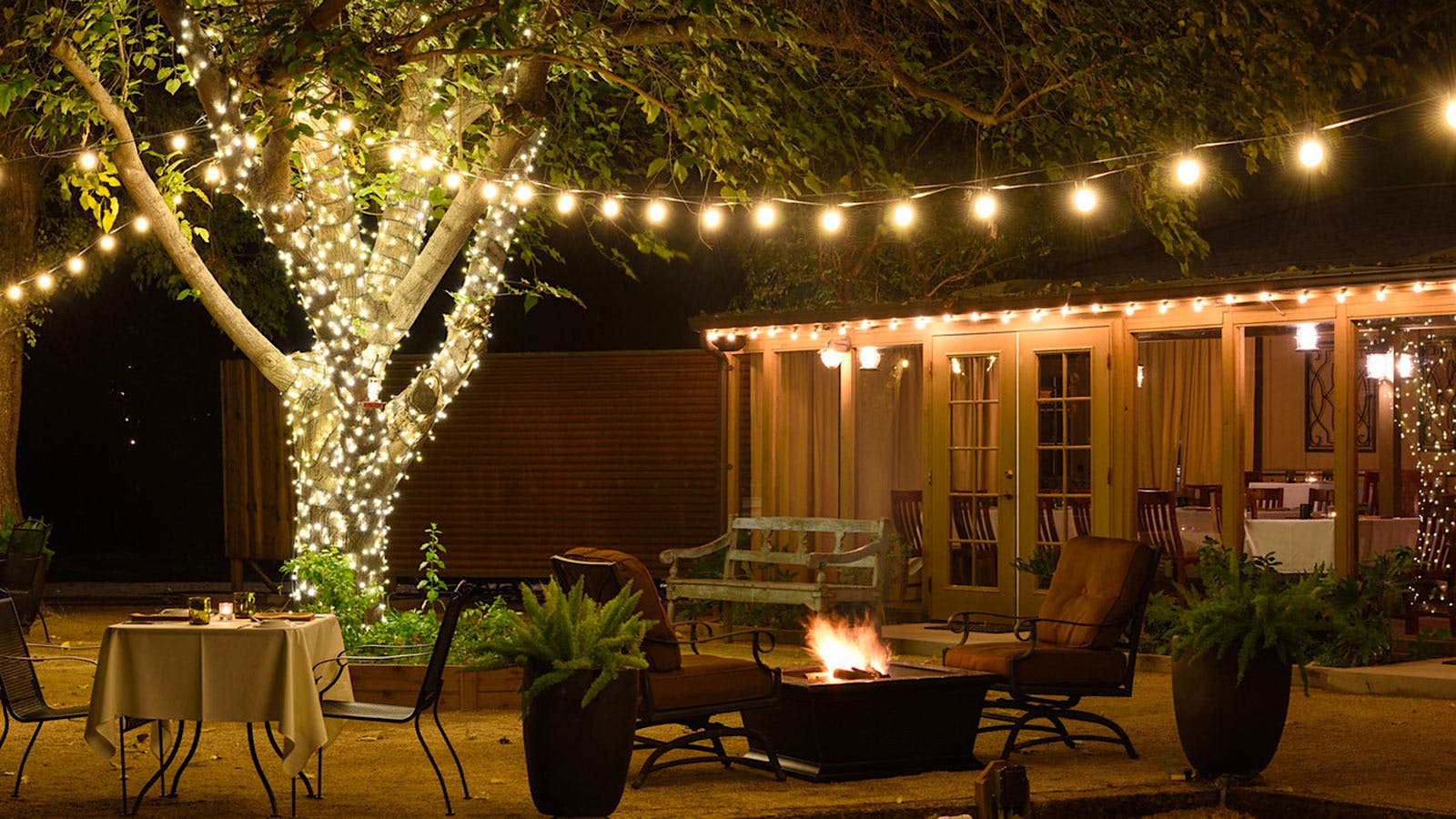 Outdoor seating at Quiessence at the Farm