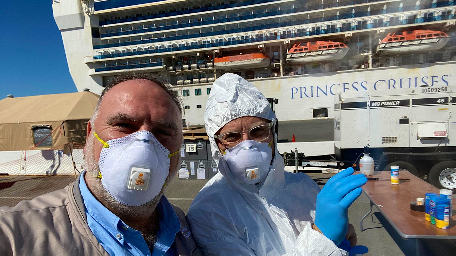 Jose Andres delivering food to a cruise ship