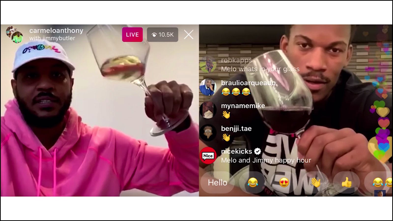 NBA Stars Carmelo Anthony and Jimmy Butler Reveal Favorite Wines on Instagram Live