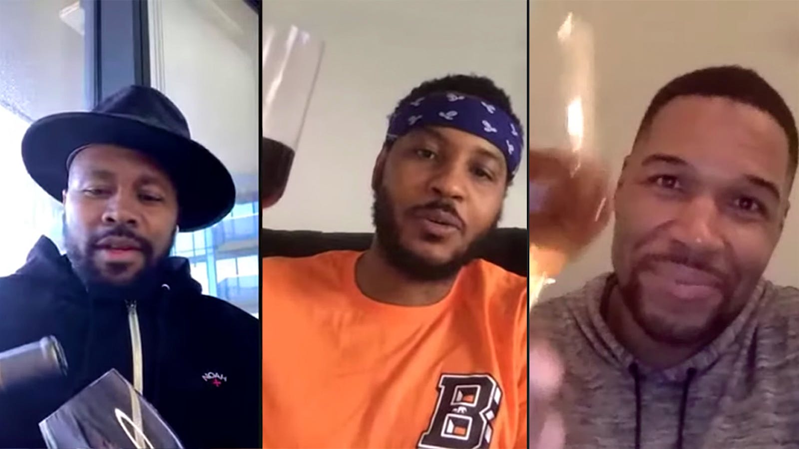 Carmelo Anthony Hosts Michael Strahan Ti To Talk Wine Equality 