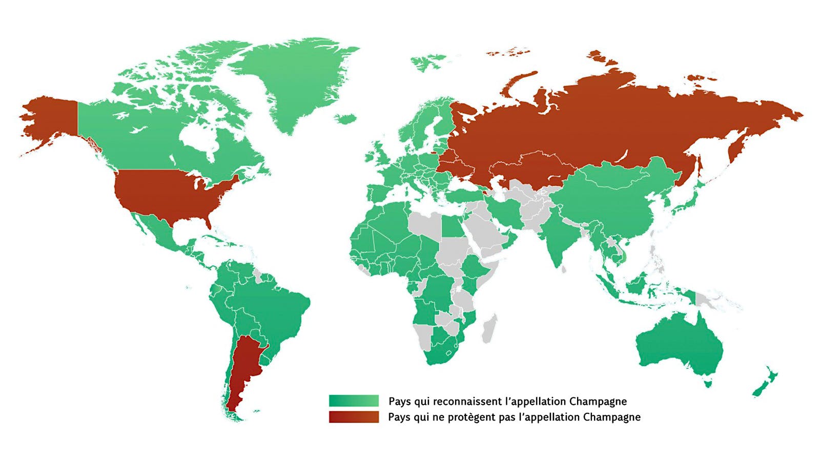 Champagne compliance world map