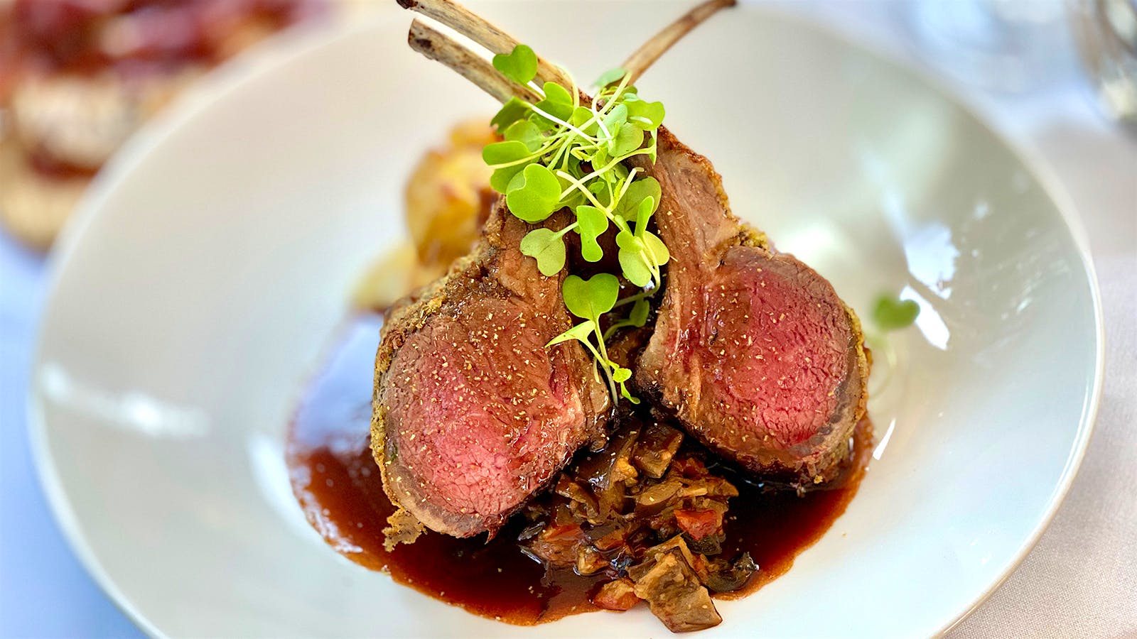 Plated lamb chops at Stone Creek Inn