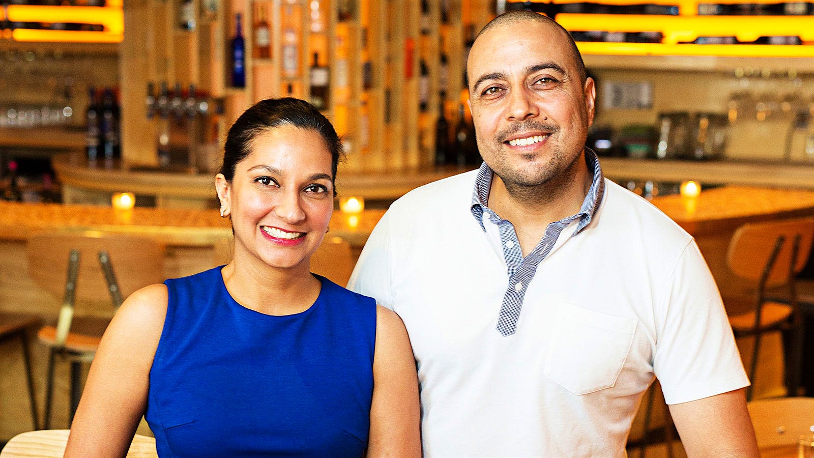 Swati Bose and Kabir Amir, owners of Flight Wine Bar in Washington, D.C.