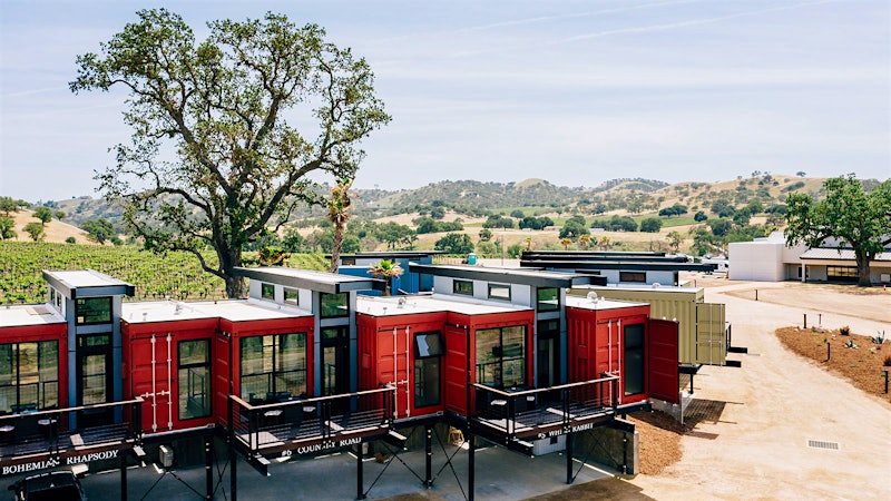 Shipping Crates, Historic Cottages, Tiny Houses Transformed into Winery Hotels