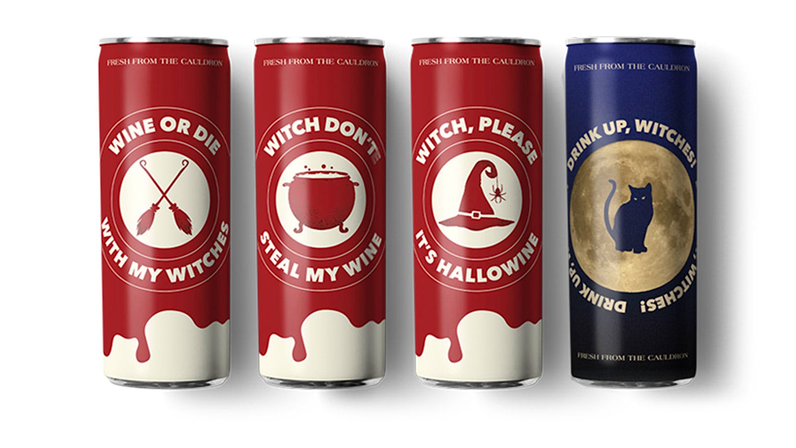 Halloween-themed canned wine