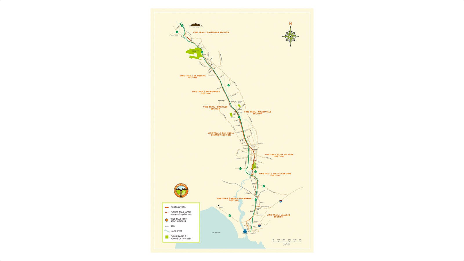 Napa Vine Trail map